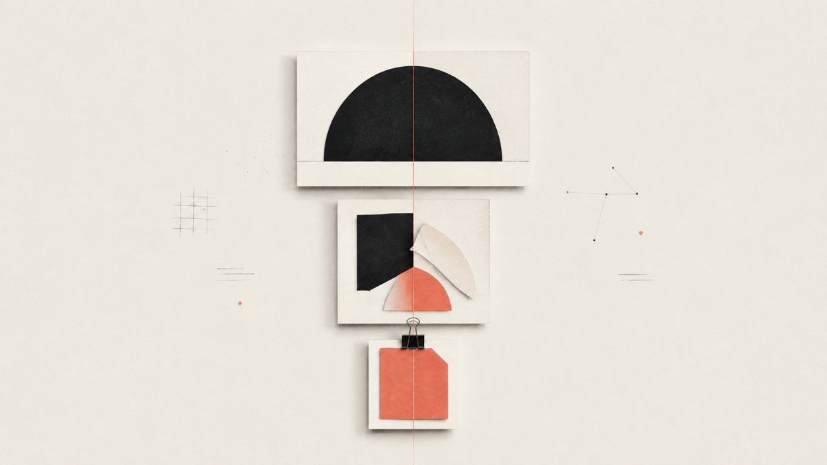 Three connected layers representing a business result, strategic choice, and product outcome.